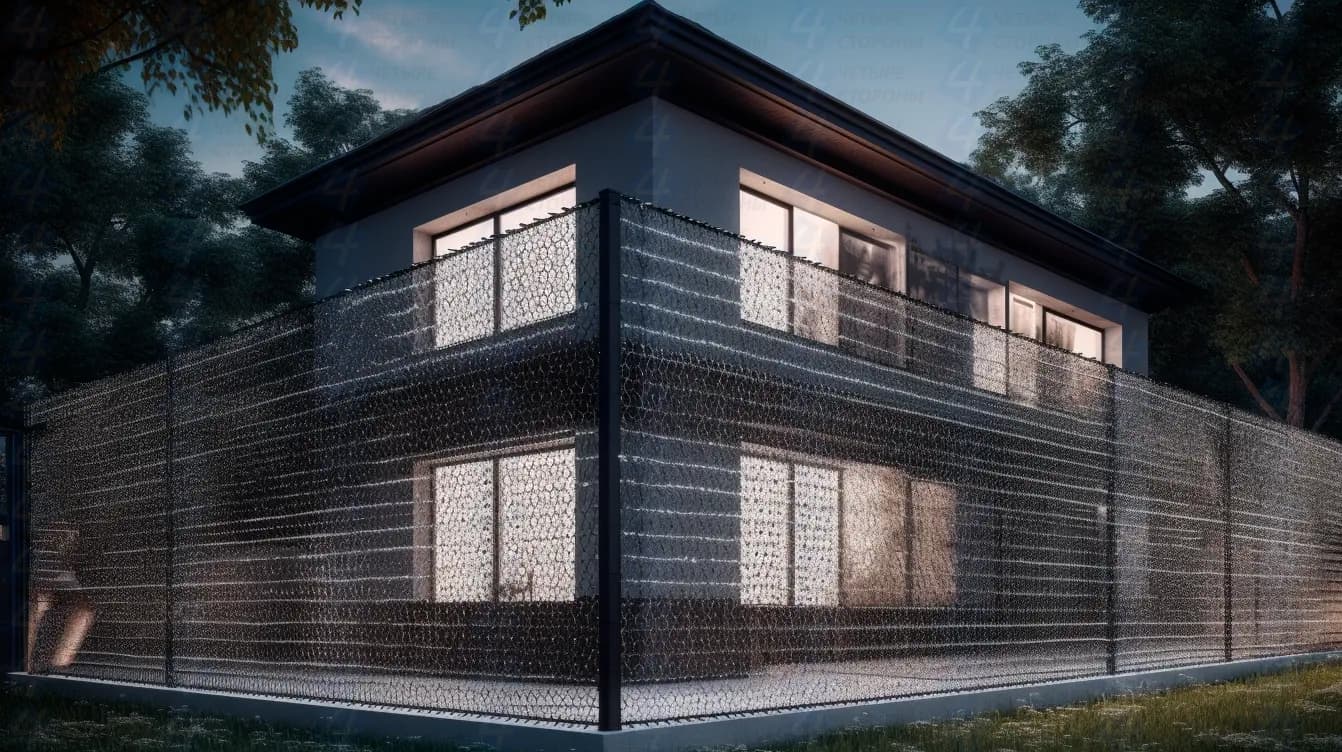 3D-забор с защитой от подкопа (усиленный каркас, цинк + полимер)