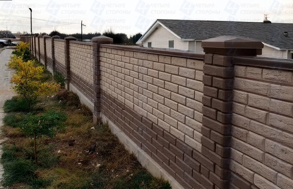 Теплоизолированный кирпичный забор с утеплением