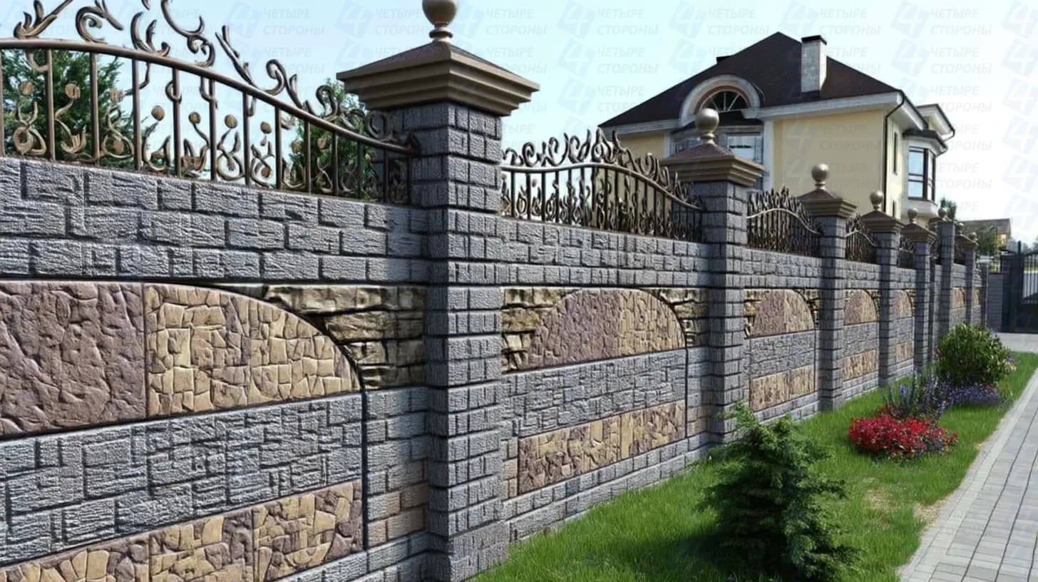 Бутовый забор с гидроизоляцией для влажных и болотистых участков