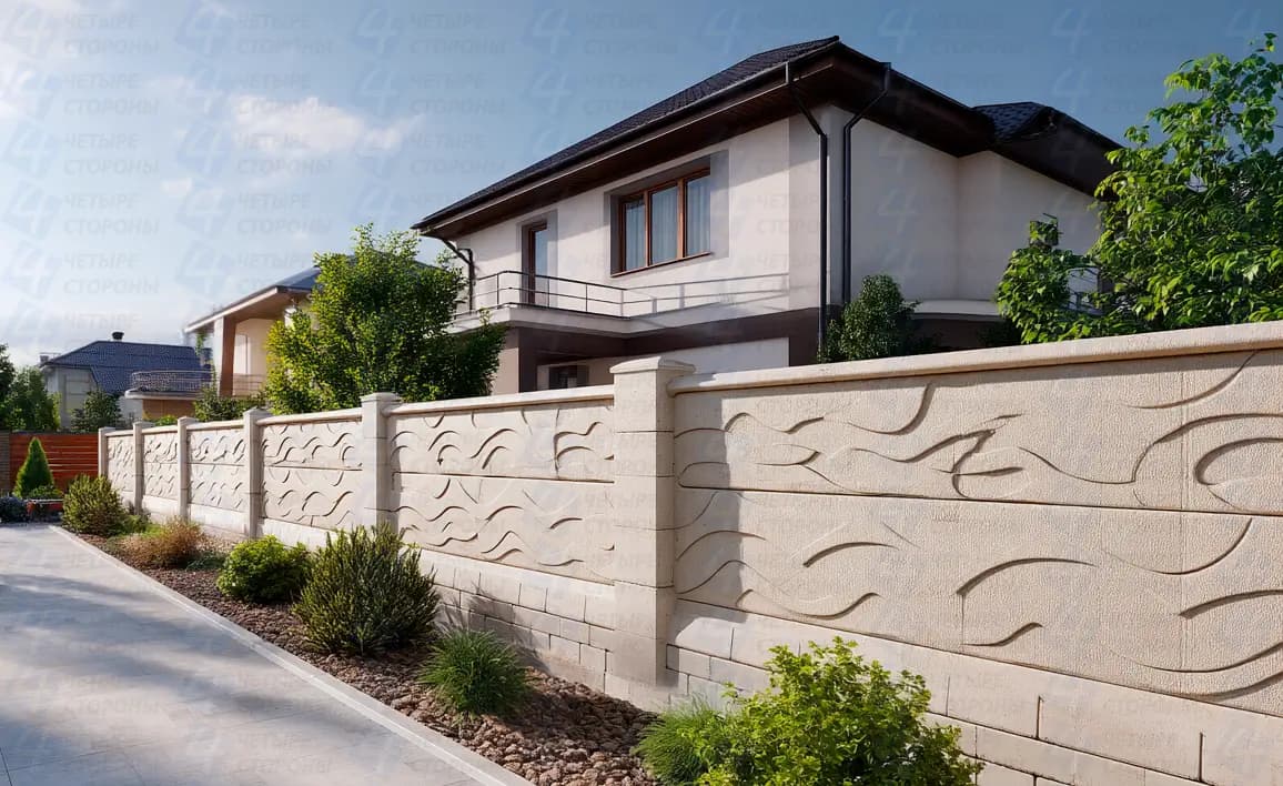 Экономичный бетонный забор для дачи