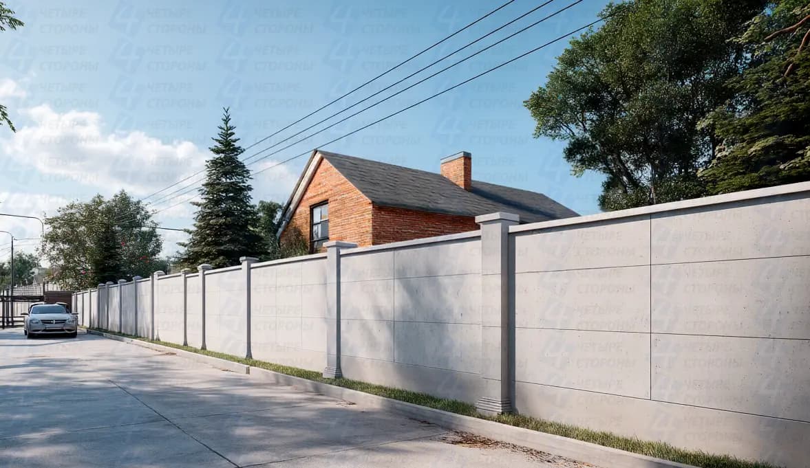 Антивандальный бетонный забор