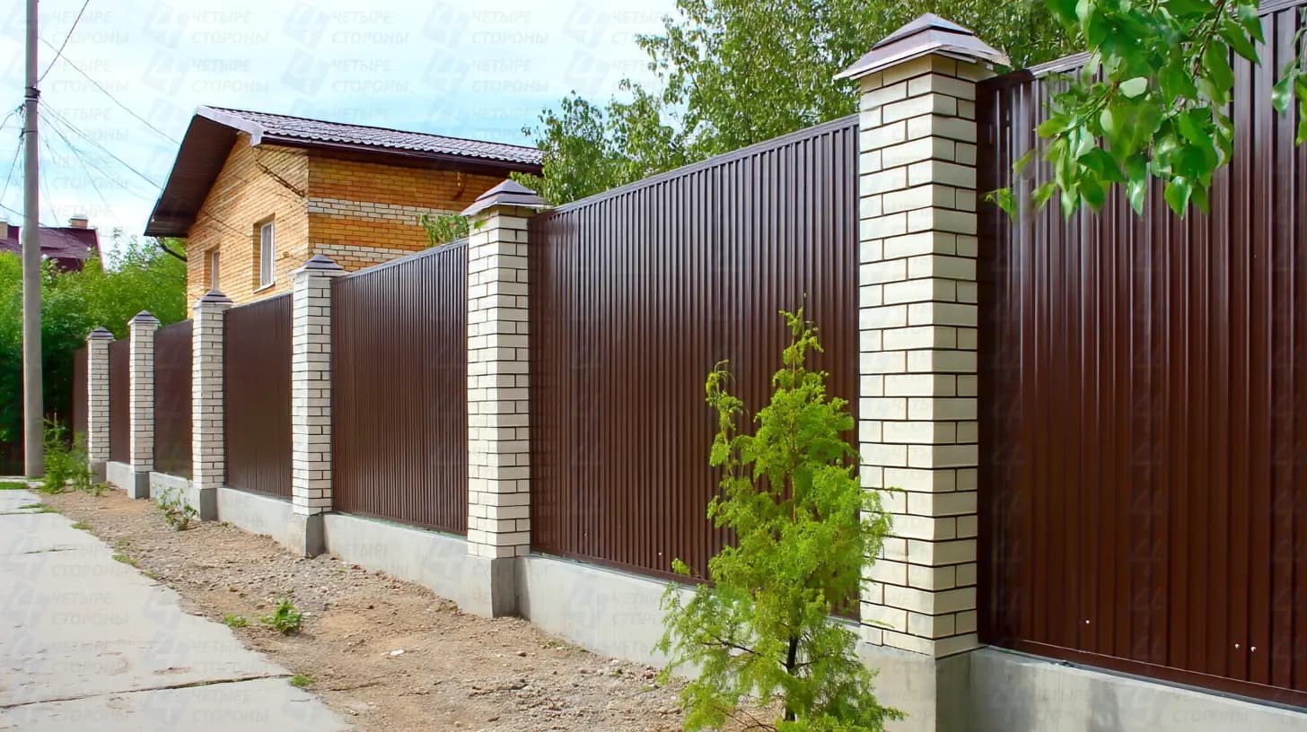 Двусторонний забор (профнастил) с защитным полимерным слоем