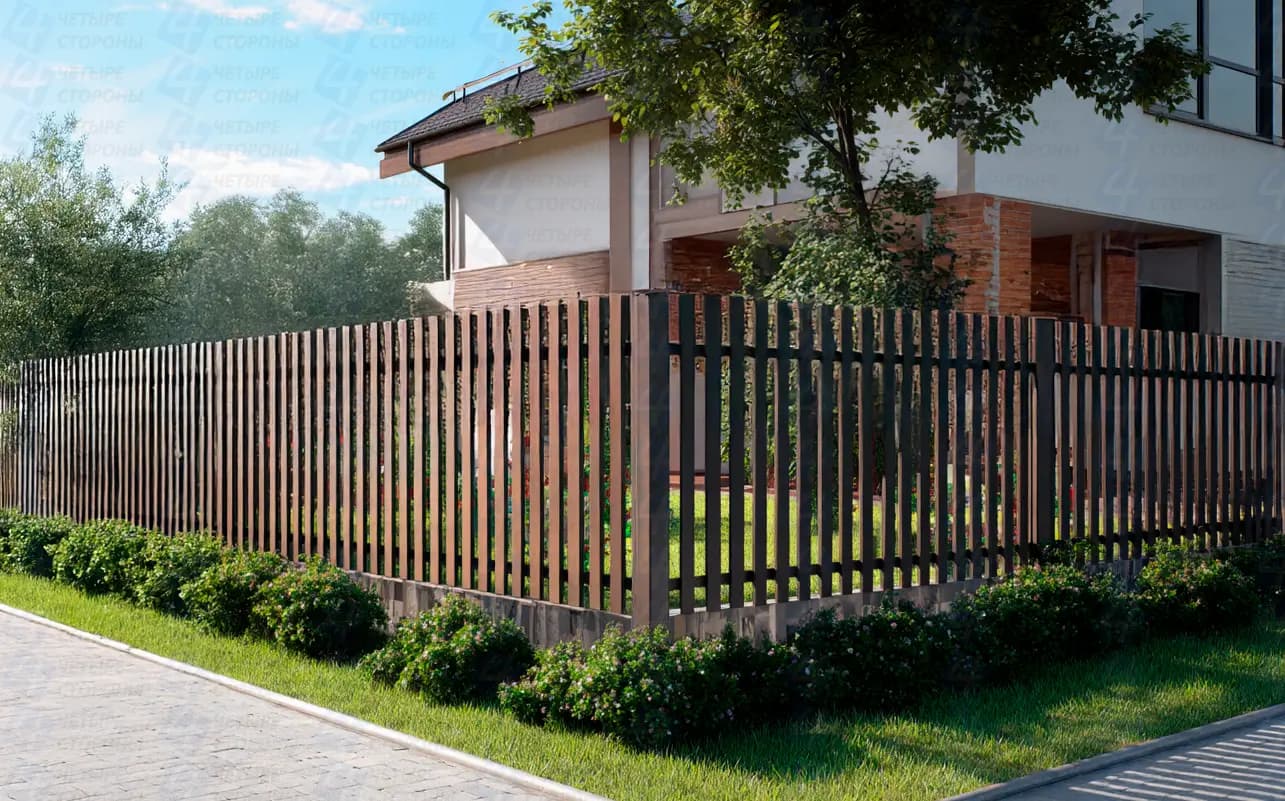 Двусторонний евроштакетник (сталь 0.5 мм, покрытие с двух сторон)