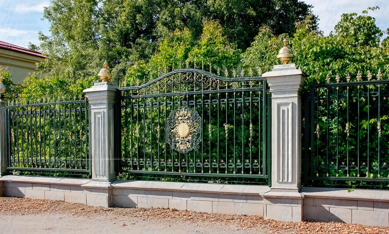 Кованый забор Люкс (золото + латунь, антикоррозийное покрытие)