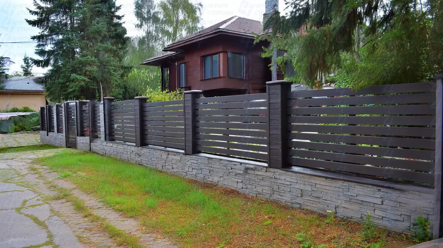 Горизонтальный евроштакетник под ключ