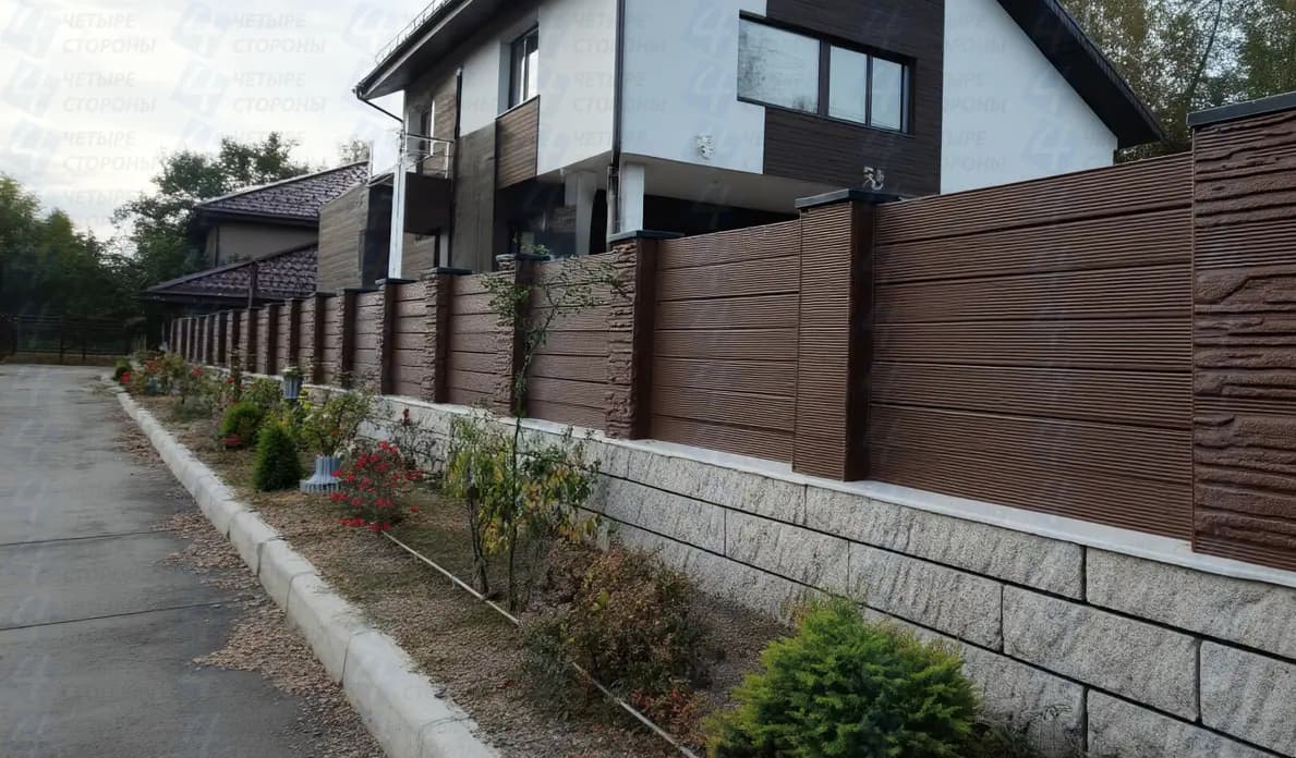 3D-забор из металла под термодревесину с нанокерамическим покрытием