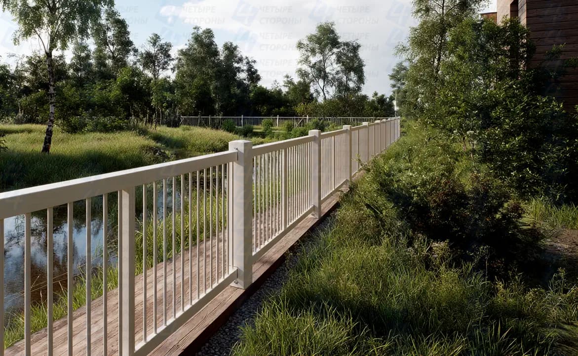 Антикоррозийный забор на сваях (сталь 0.7 мм, двойное цинкование)