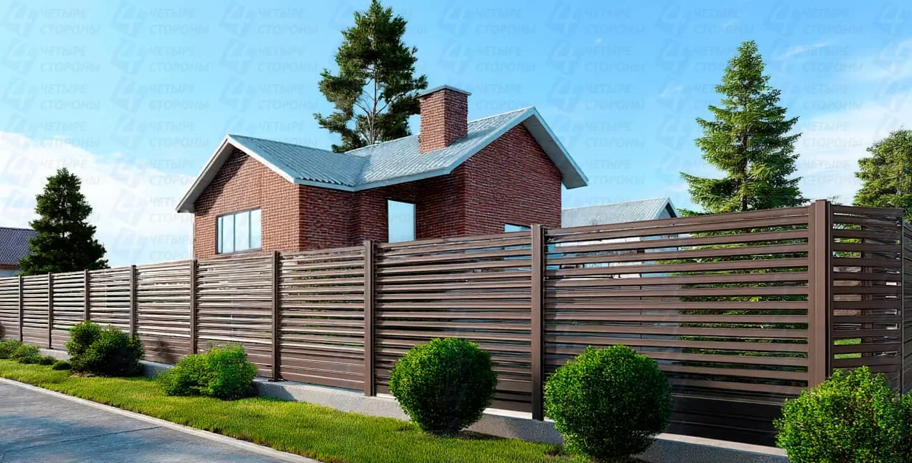 Забор на сваях под ключ (сталь 0.5 мм, монтаж в 1 день)