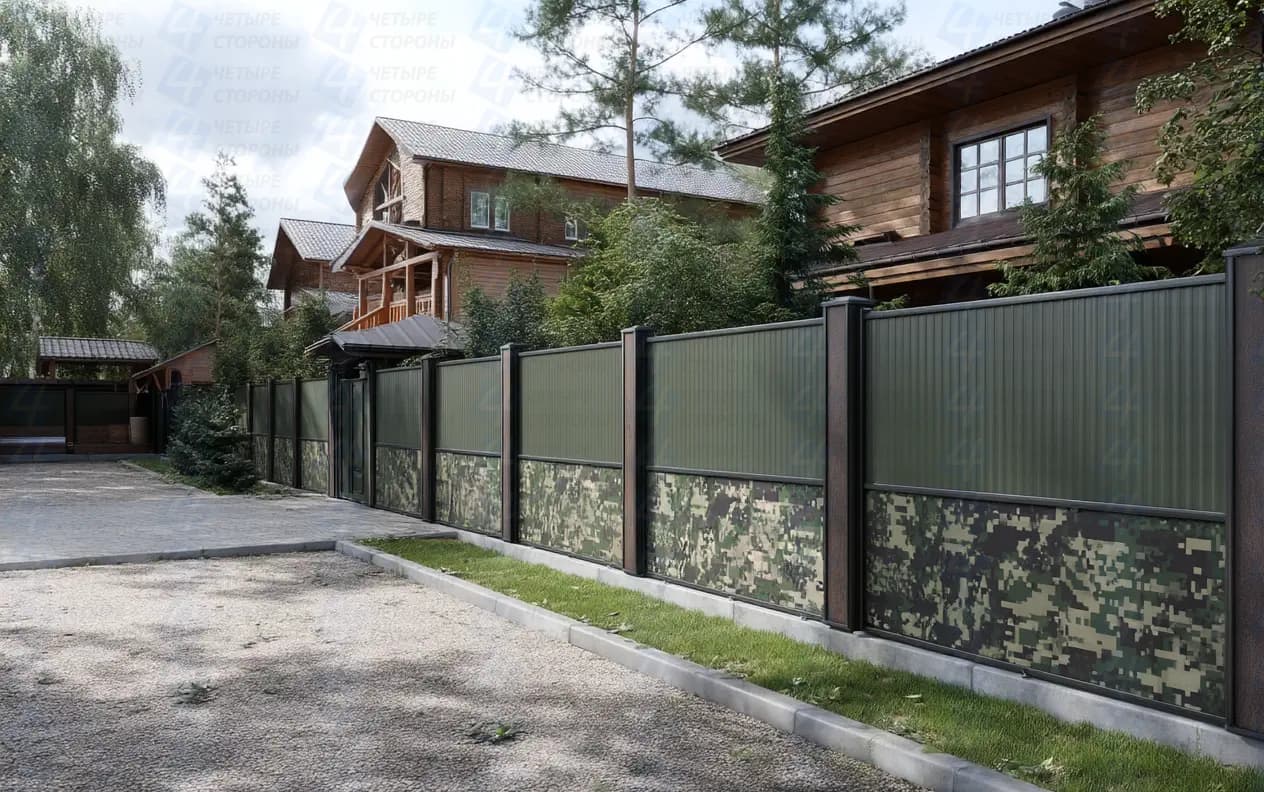 Двусторонний забор из профнастила