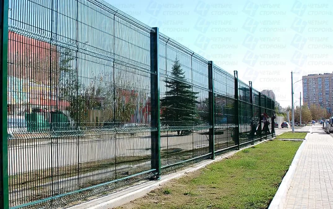 Антивандальный секционный 3D-забор из стали с полимерным покрытием