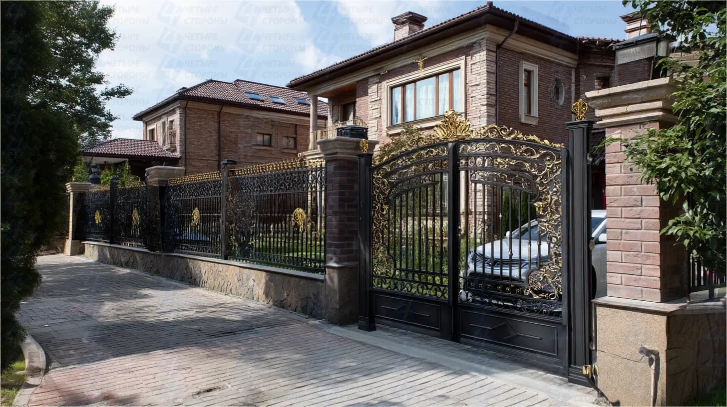 Секционный кованый забор Люкс (ручная ковка, эксклюзивный орнамент)