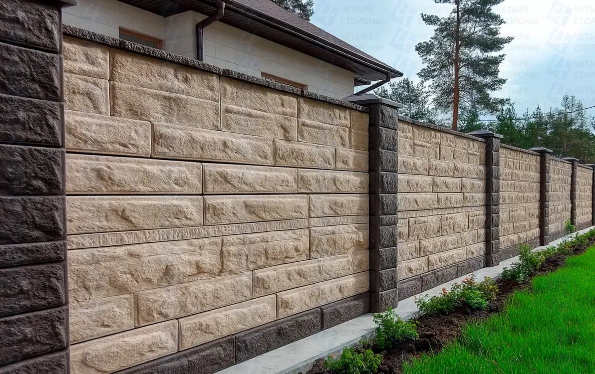 Забор из дикого камня (натуральная фактура, плитняк)